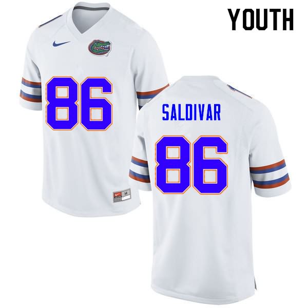 NCAA Florida Gators Andres Saldivar Youth #86 Nike White Stitched Authentic College Football Jersey ARX1664MX